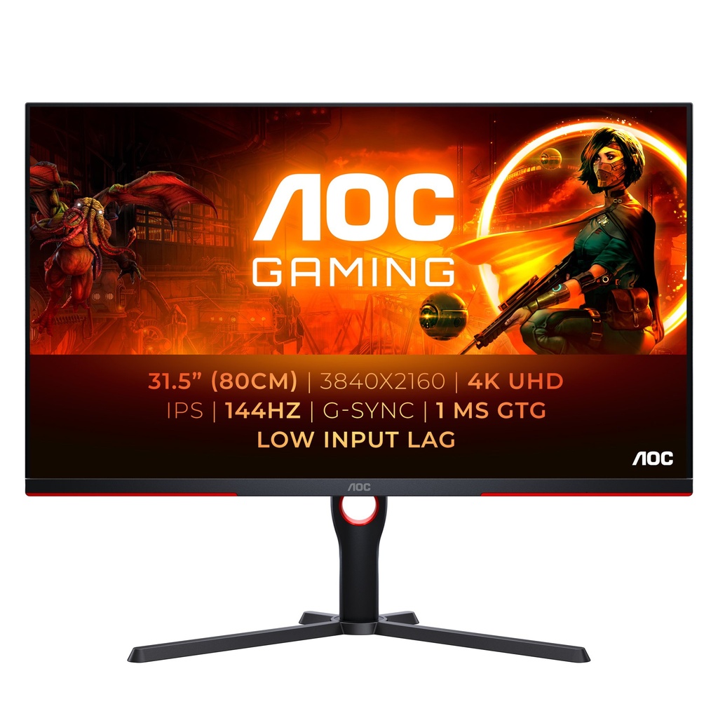 [U32G3X/BK] AOC G3 U32G3X/BK computer monitor 80 cm (31.5") 3840 x 2160 pixels 4K Ultra HD LED Black, Red