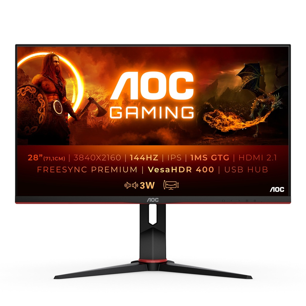 [U28G2XU2/BK] AOC G2 U28G2XU2/BK computer monitor 71.1 cm (28") 3840 x 2160 pixels 4K Ultra HD LED Black, Red