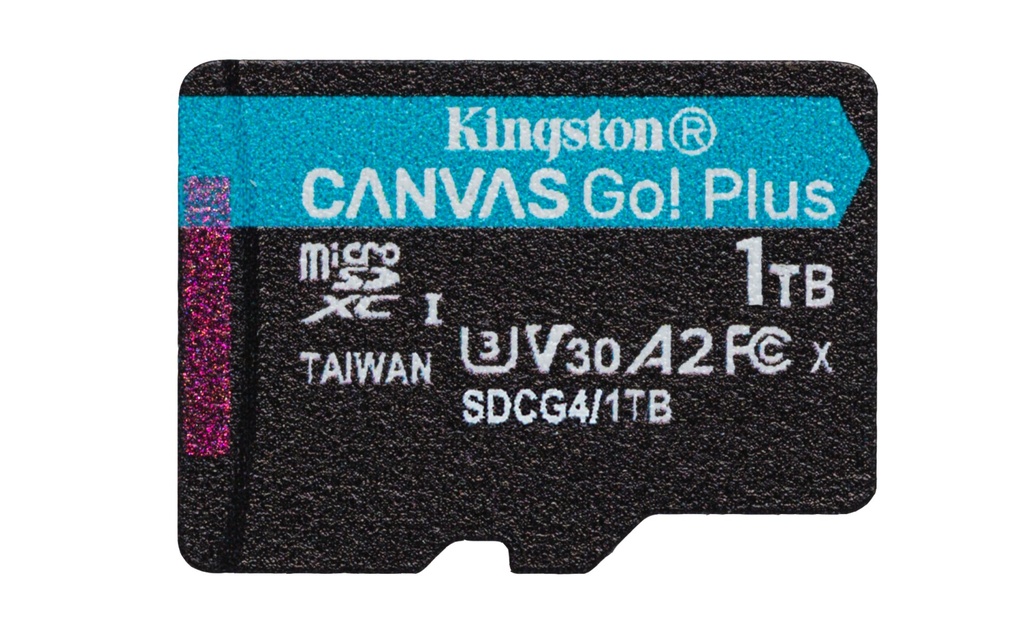 microSDXC Canvas Go Plus Kingston Technology 1 TB Gen4 200R A2 U3 Confezione singola senza ADP