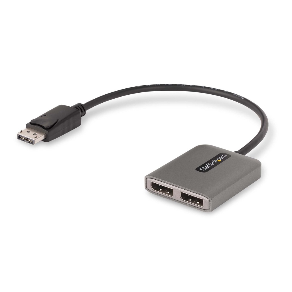 [MST14DP122DP] StarTech.com 2-Port DisplayPort MST Hub, Dual 4K 60Hz, DP to 2x DisplayPort Monitor Adapter, DP 1.4 Multi-Monitor Video Adapter, 1ft (30cm) Built-in Cable, USB Powered, Windows Only