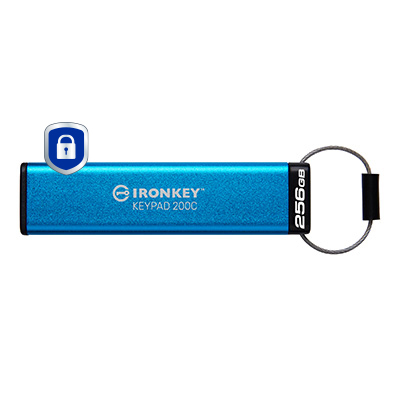 [IKKP200C/256GB] Kingston Technology IronKey 256GB USB-C Keypad 200C, FIPS 140-3 Lvl 3 (Pending) AES-256