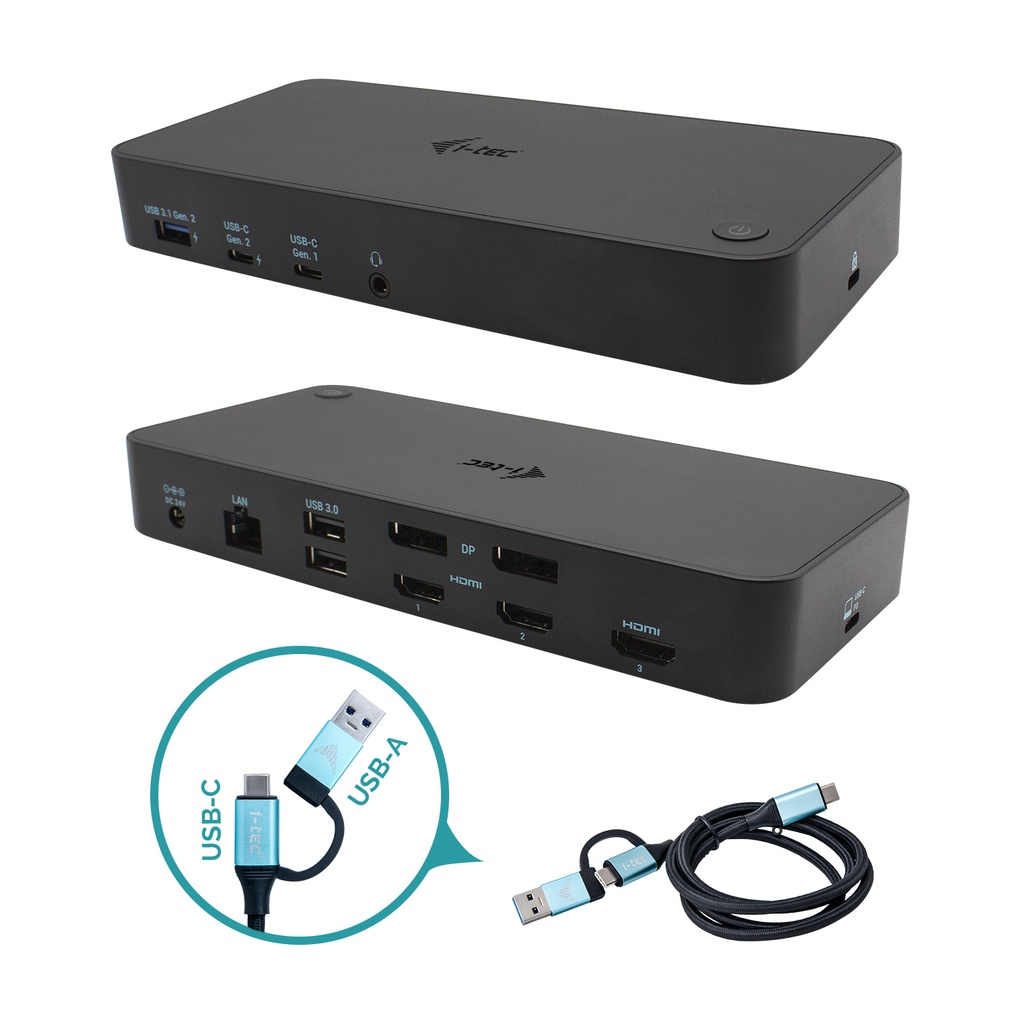 [CATRIPLEDOCKPDPROIT] i-tec USB 3.0 / USB-C / Thunderbolt, 3x 4K Docking Station + Power Delivery 100W