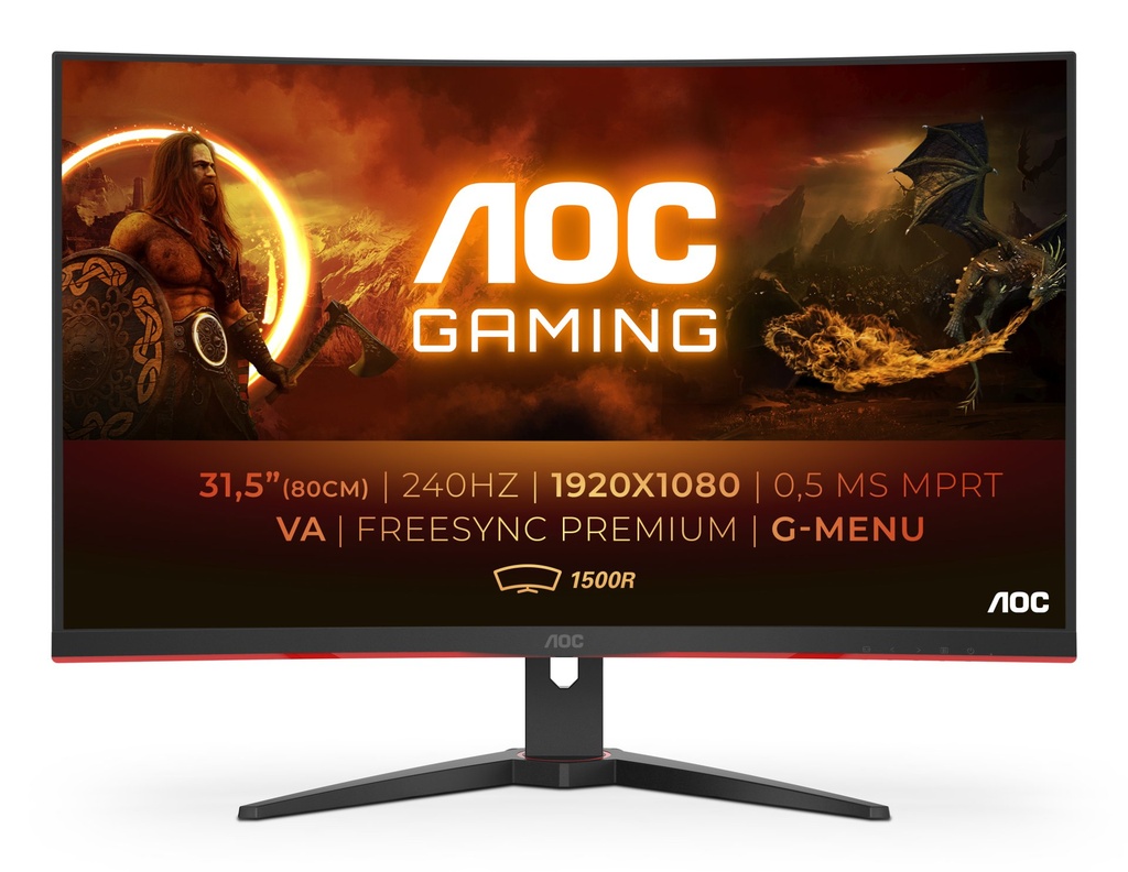 [C32G2ZE/BK] AOC G2 C32G2ZE/BK computer monitor 80 cm (31.5") 1920 x 1080 pixels Full HD LED Black, Red