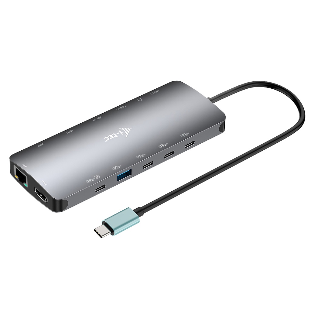 [C31NANOTRIPLEDOCKPD] i-tec Metal USB-C Nano 3x Display Dock, 2x HDMI 1x USB-C video + Power Delivery 140W