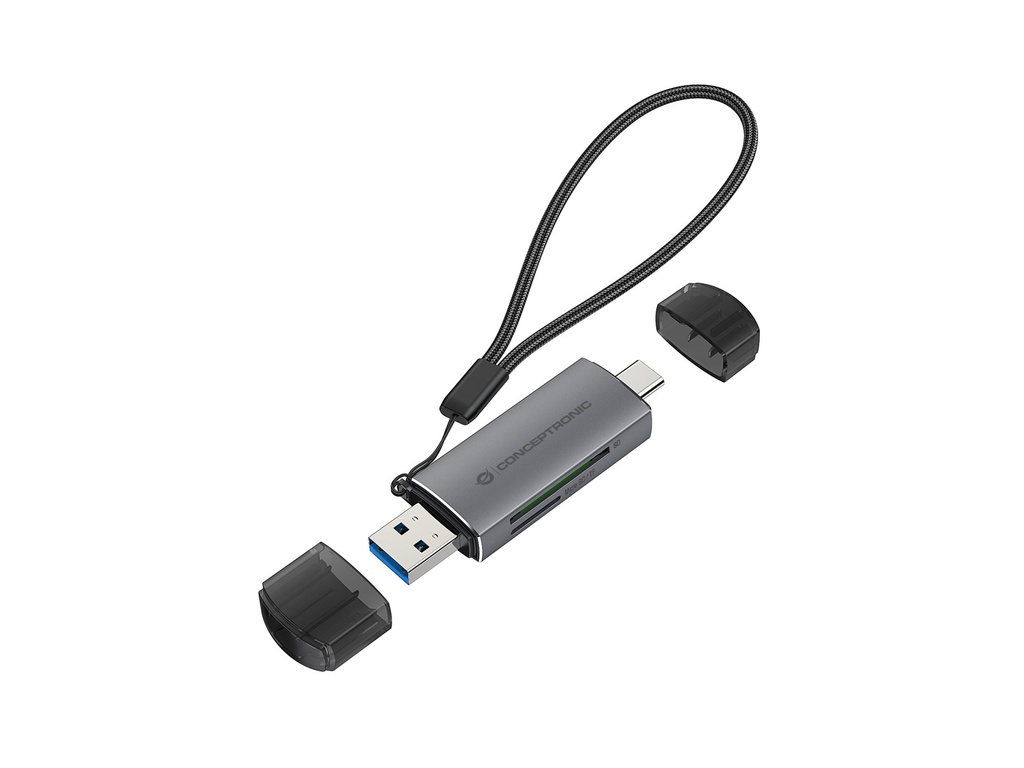 [BIAN05G] Conceptronic BIAN05G 2-in-1 USB 3.0 Dual Plug Card Reader, SD/MicroSD 3.0, UHS-I