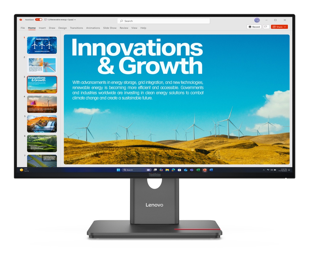 [64B1GAT1EU] Lenovo ThinkVision P24QD-40 computer monitor 60.5 cm (23.8") 2560 x 1440 pixels Quad HD LCD Black