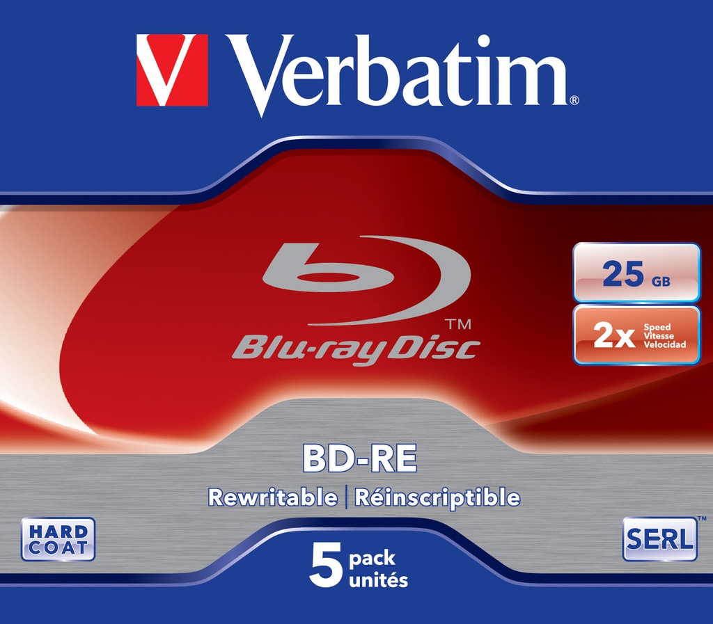 [43615] Verbatim 43615 blank Blu-Ray disc BD-RE 25 GB 5 pc(s)