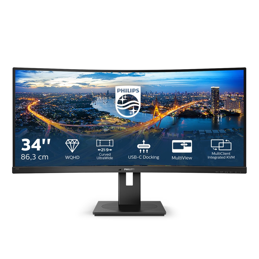 [346B1C/00] Philips B Line 346B1C/00 computer monitor 86.4 cm (34") 3440 x 1440 pixels Quad HD LCD Black