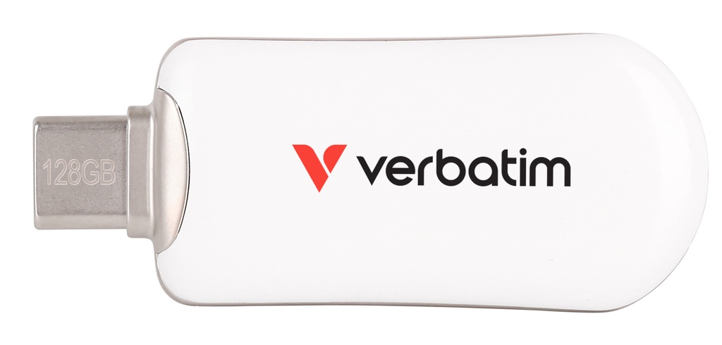 [30229] Verbatim Plectra USB-C Flash Drive White 128GB