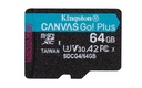 microSDXC Canvas Go Plus Kingston Technology 64 GB Gen4 200R A2 U3 Confezione singola senza ADP