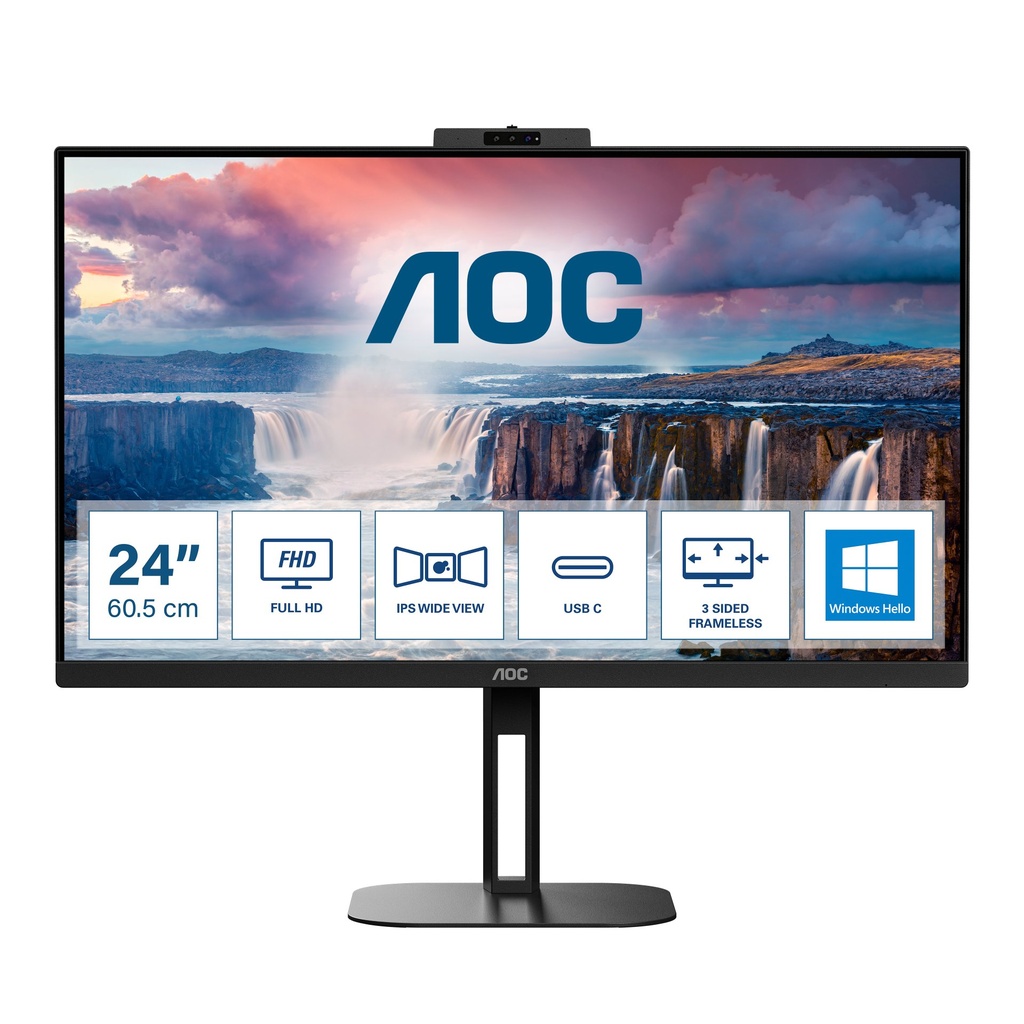 [24V5CW/BK] AOC V5 24V5CW/BK computer monitor 60.5 cm (23.8") 1920 x 1080 pixels Full HD LED Black