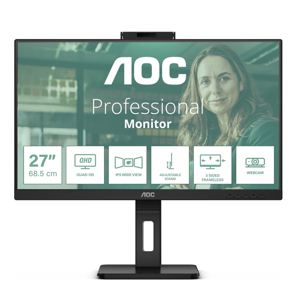 [Q27P3QW] AOC Q27P3QW computer monitor 68.6 cm (27") 2560 x 1440 pixels Quad HD Black
