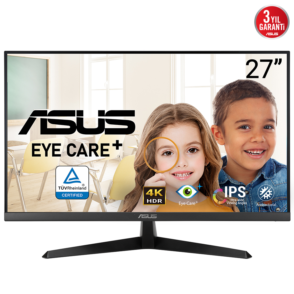 [90LM09U3-B01170] ASUS VY27UQ computer monitor 68.6 cm (27") 3840 x 2160 pixels 4K Ultra HD LCD Black