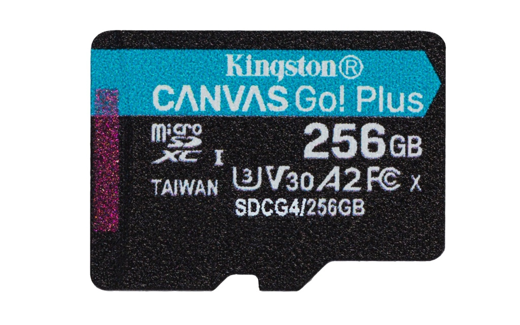[SDCG4/256GBSP] Kingston Technology 256GB microSDXC Canvas Go Plus Gen4 200R A2 U3 Single Pack w/o ADP