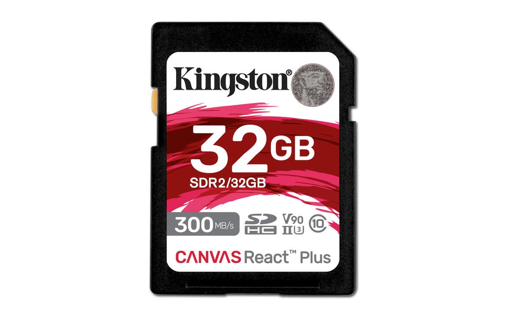 [SDR2/32GB] Kingston Technology 32GB Canvas React Plus SDHC UHS-II 300R/260W U3 V90 for Full HD/4K/8K