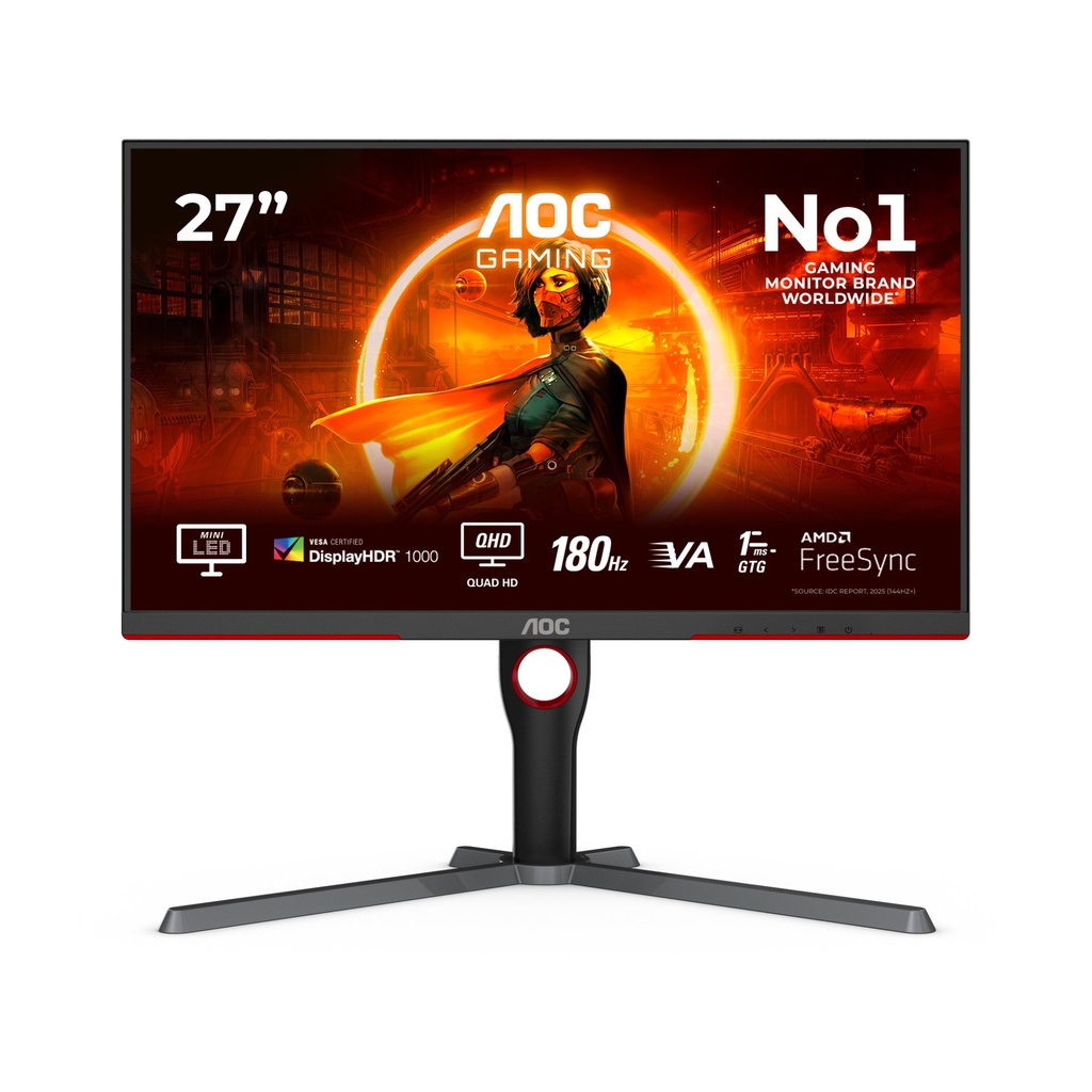 [Q27G3XMN/BK] AOC G3 Q27G3XMN/BK computer monitor 68.6 cm (27") 2560 x 1440 pixels 2K Ultra HD LED Black