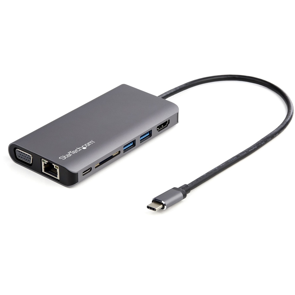 [DKT30CHVAUSP] StarTech.com USB C Multiport Adapter - USB-C Mini Travel Dock w/ 4K HDMI or 1080p VGA - 3x USB 3.0 Hub, SD, GbE, Audio, 100W PD Pass-Through - Portable Docking Station for Laptop/Tablet