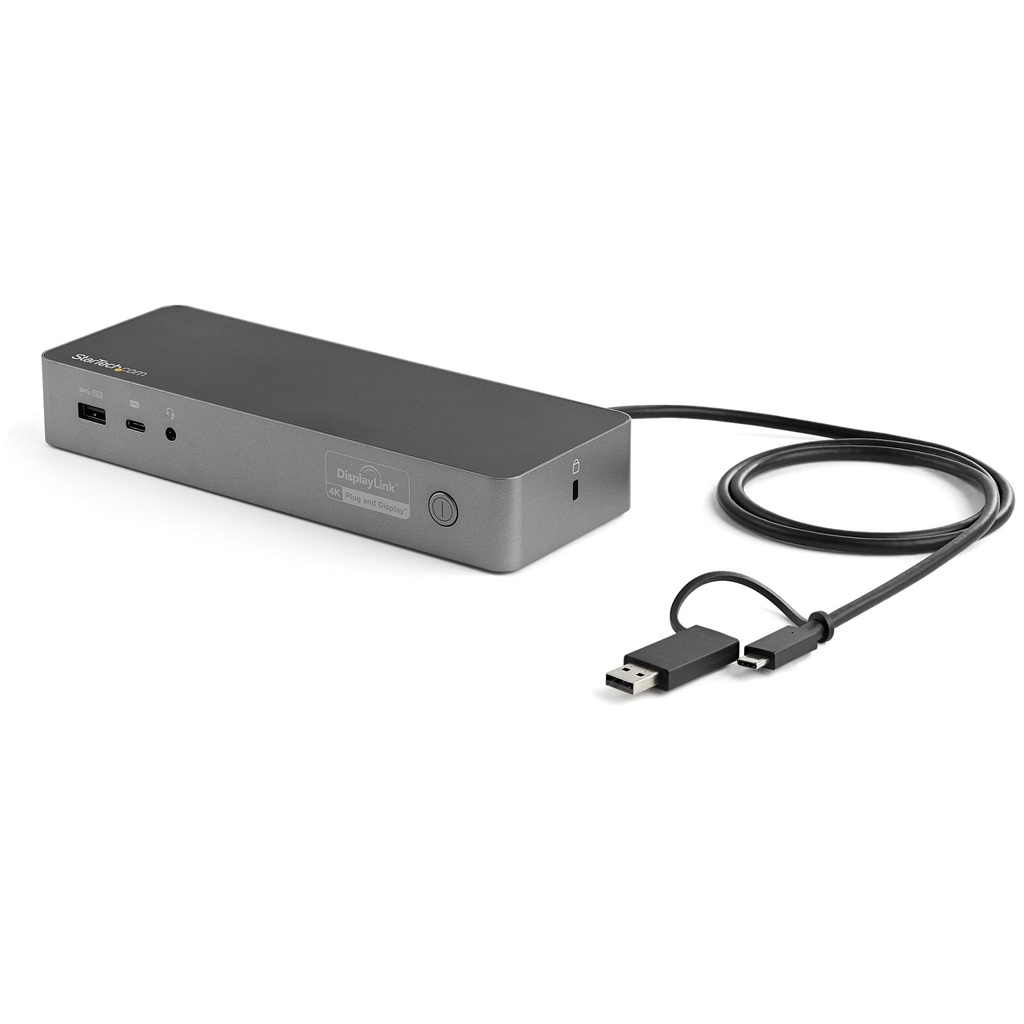 [DK30C2DPEPUE] StarTech.com Universal Laptop Docking Station, Hybrid USB-C & USB-A Dock, Dual 4K DP & HDMI, 100W PD, Mac / Windows / Chrome OS, 4x USB 5Gbps Hub, GbE