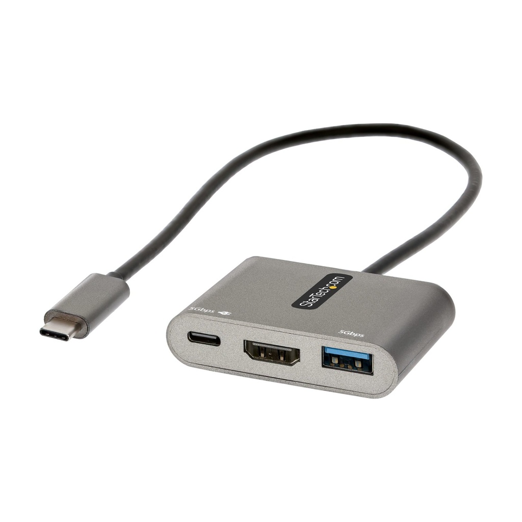 [CDP2HDUACP2] StarTech.com USB C Multiport Adapter, USB-C to HDMI 4K Video, 100W PD Pass-Through, USB 3.0 Hub 5Gbps (1xType-C/1xA), USB-C Mini Dock, USB-C Travel Dock, Portable Laptop Docking Station