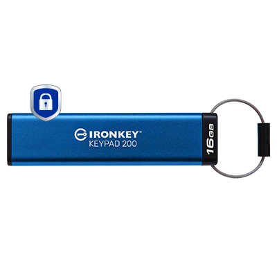[IKKP200/16GB] Kingston Technology IronKey 16GB Keypad 200, FIPS 140-3 Lvl 3 AES-256 Hardware Encrypted