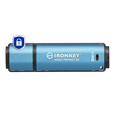 [IKVP50/256GB] Kingston Technology IronKey 256GB Vault Privacy 50 AES-256 Encrypted, FIPS 197