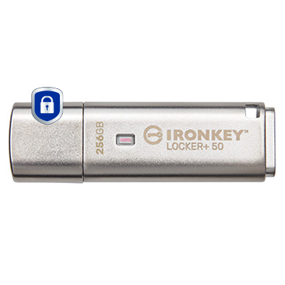 [IKLP50/256GB] Kingston Technology IronKey 256GB Locker Plus 50 AES Encryption