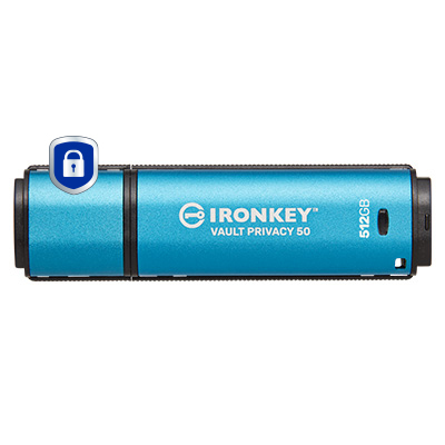 [IKVP50/512GB] Kingston Technology IronKey 512GB Vault Privacy 50 AES-256 Encrypted, FIPS 197