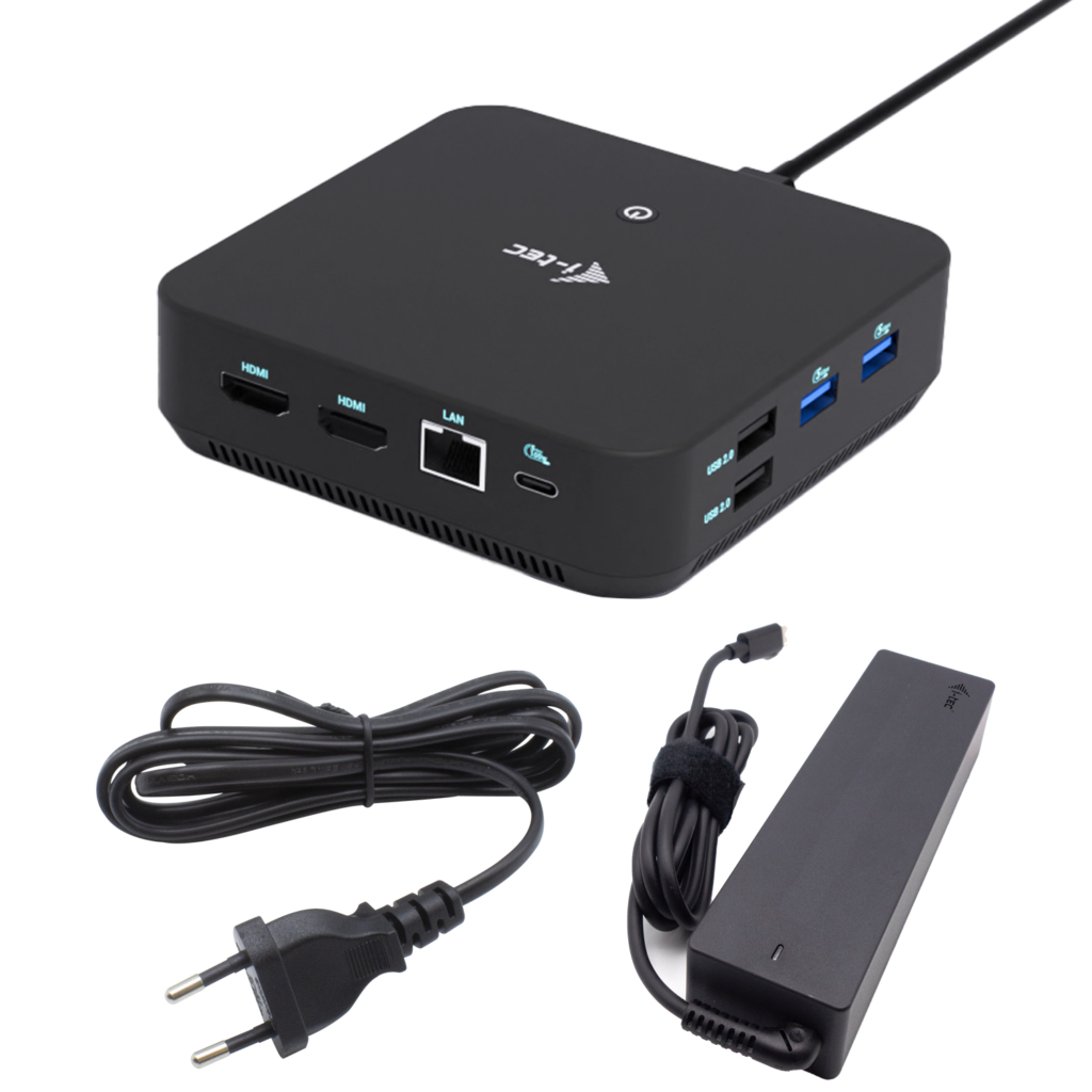 [C31TRIVIDPRO100W] i-tec USB-C DP Dual HDMI Docking Station with Power Delivery 100 W + Universal Charger 100W Wired USB 3.2 Gen 2 (3.1 Gen 2) Type-C Black