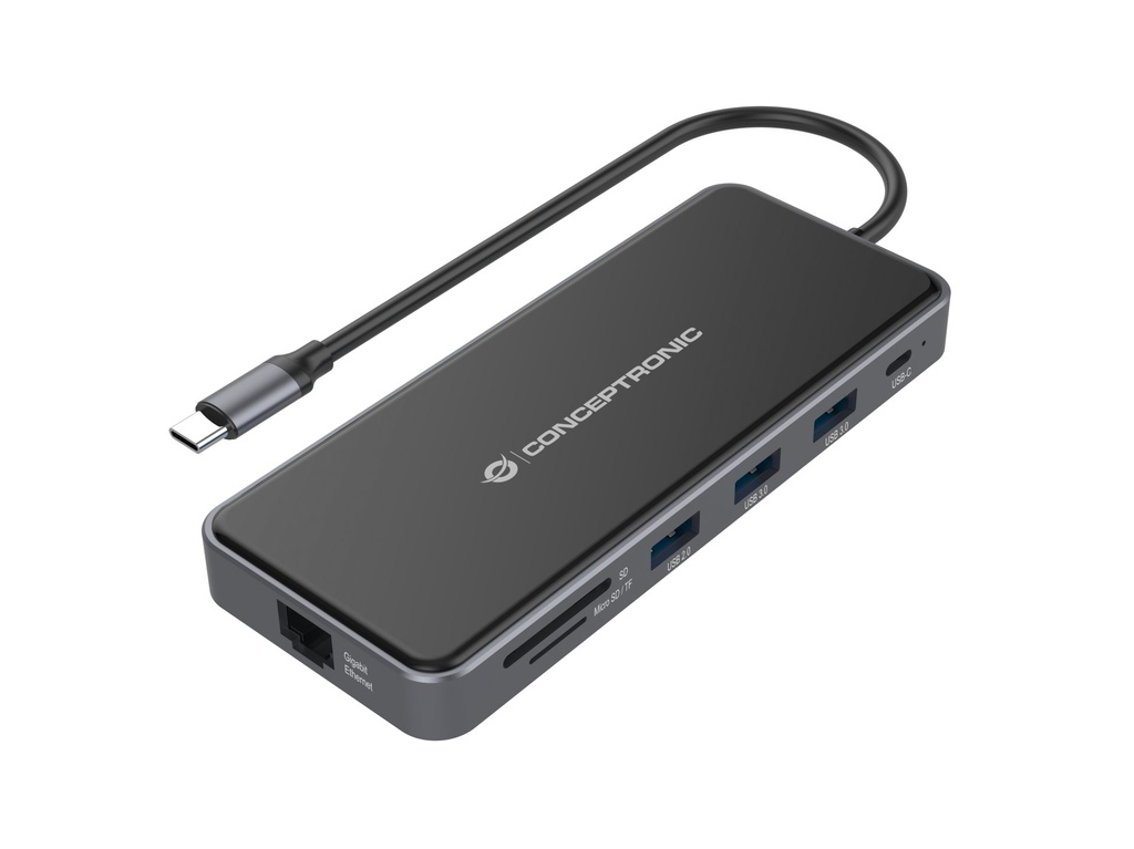 [DONN015G] Conceptronic DONN15G laptop dock/port replicator Wired USB 3.2 Gen 1 (3.1 Gen 1) Type-C Grey