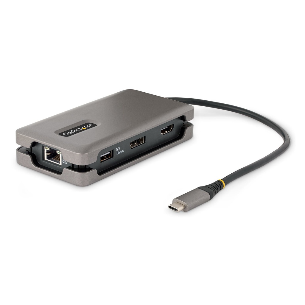 [DKT31CDHPD3] StarTech.com USB-C Multiport Adapter - 4K 60Hz HDMI/DP - 3-Port USB Hub - 100W Power Delivery Pass-Through - GbE - Travel Mini Docking Station w/ Charging - 1ft/30cm Wrap-Around Cable