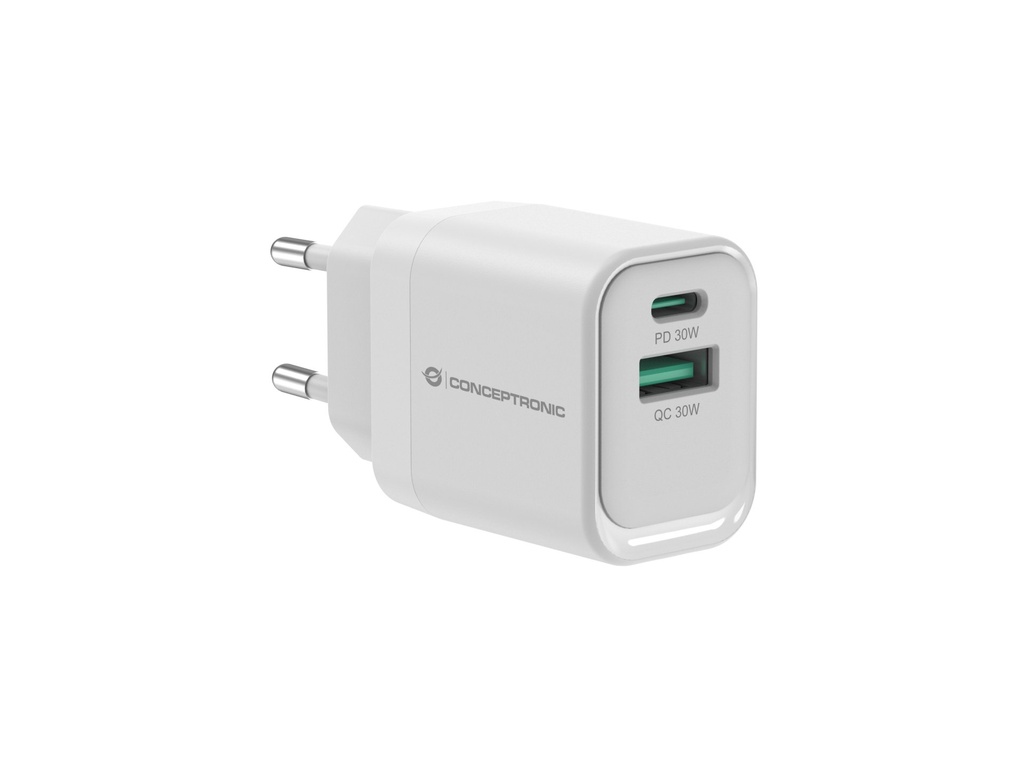 [ALTHEA19W33] Conceptronic ALTHEA19W33 2-Port 33W GaN USB PD Charger, USB-C x 1, USB-A x 1, QC 3.0, PPS, PD 3.0