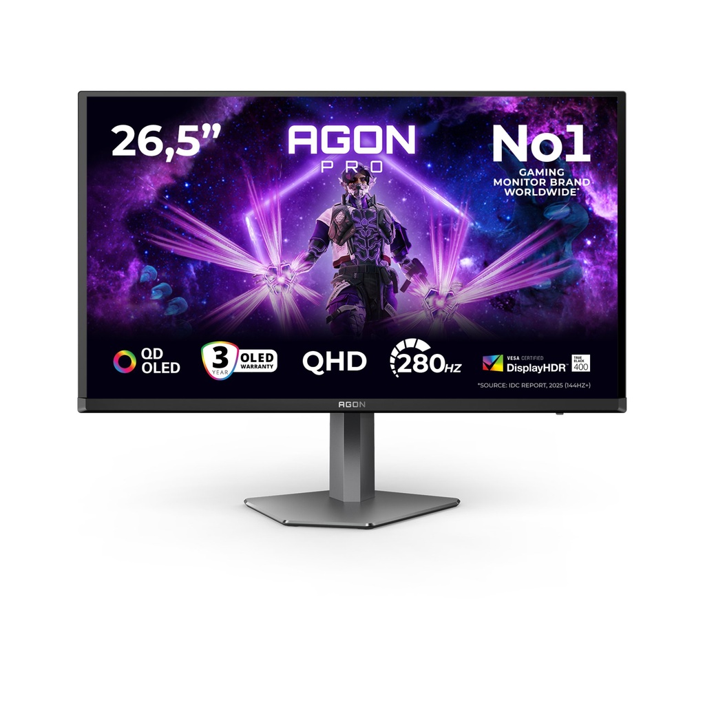 [AG276QZD2] AOC AGON PRO AG276QZD2 computer monitor 67.3 cm (26.5") 2560 x 1440 pixels Quad HD QD-OLED Grey
