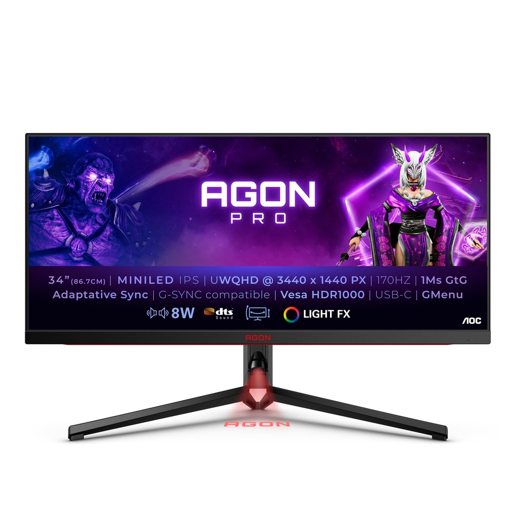 [AG344UXM] AOC AGON PRO AG344UXM computer monitor 86.4 cm (34") 3440 x 1440 pixels UltraWide Quad HD LED Black, Red
