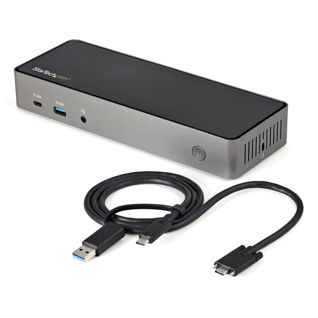 [DK31C3HDPDUE] StarTech.com USB-C & USB-A Dock - Hybrid Universal Triple Monitor Laptop Docking Station DisplayPort & HDMI 4K 60Hz - 85W Power Delivery, 6x USB Hub, GbE, Audio - USB 3.1 Gen 2 10Gbps - TAA