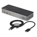 StarTech.com USB-C & USB-A Dock - Hybrid Universal Triple Monitor Laptop Docking Station DisplayPort & HDMI 4K 60Hz - 85W Power Delivery, 6x USB Hub, GbE, Audio - USB 3.1 Gen 2 10Gbps - TAA