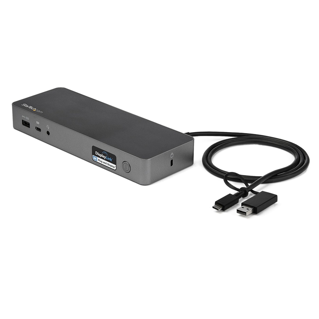 [DK30C2DPPDUE] StarTech.com Universal Laptop Docking Station, Hybrid USB-C & USB-A Dock, Dual 4K DP & HDMI, 60W PD, Mac / Windows / Chrome OS, 4x USB 5Gbps Hub, GbE