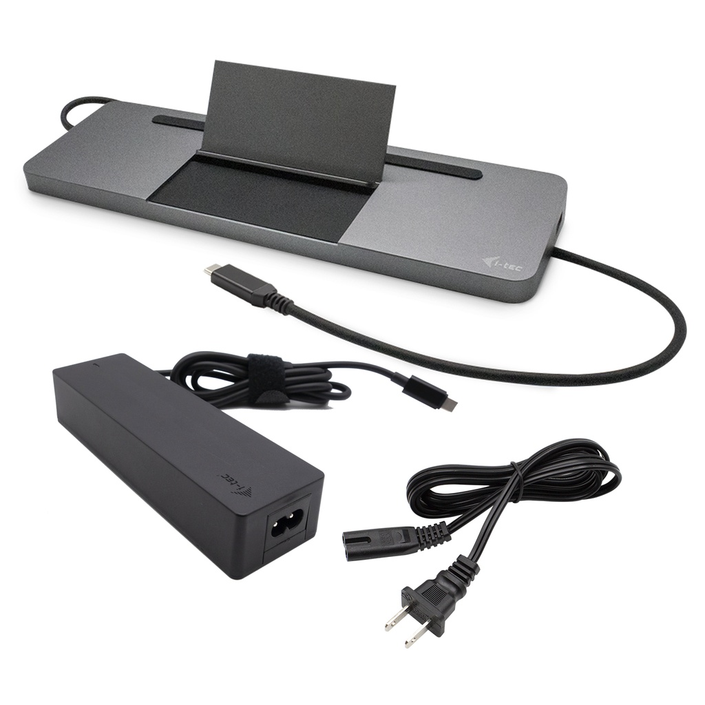 [C31FLATPRO100] i-tec Metal SB-C Ergonomic 4K 3x Display Docking Station with Power Delivery 85 W + Universal Charger 100 W