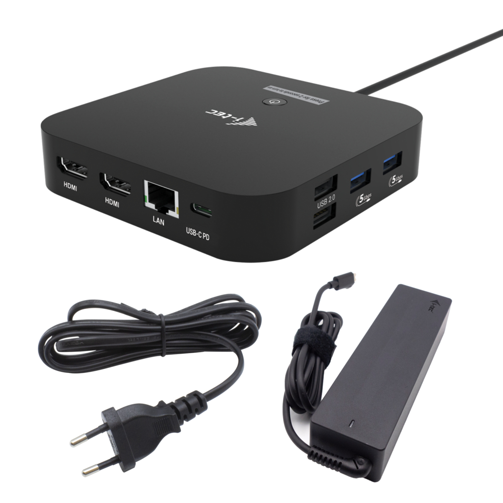 [C31DUALHDMIDPD100] i-tec USB-C Dual HDMI Docking Station with Power Delivery 100 W + Universal Charger 100W Wired USB 3.2 Gen 2 (3.1 Gen 2) Type-C Black