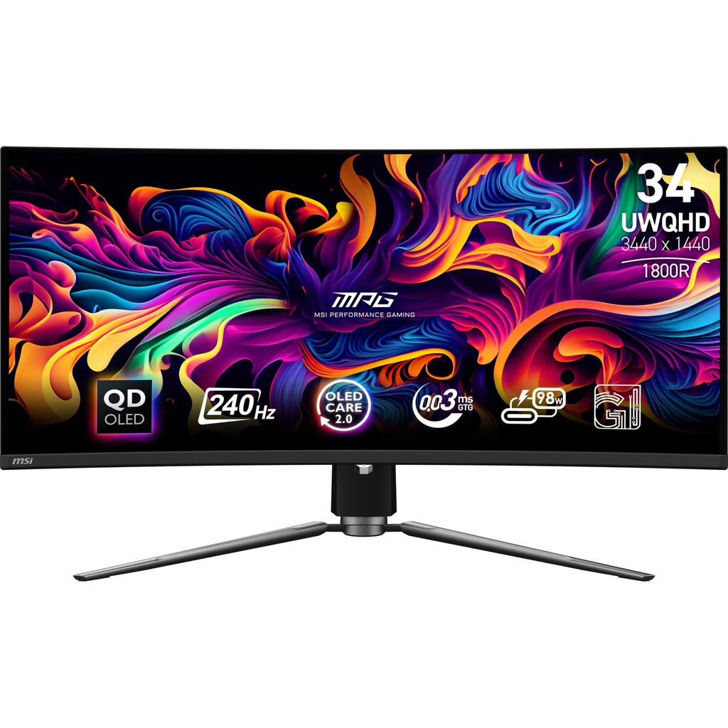 [9S6-3DD04T-013] MSI MPG 341CQPX QD-OLED computer monitor 86.4 cm (34") 3440 x 1440 pixels UltraWide Quad HD Black