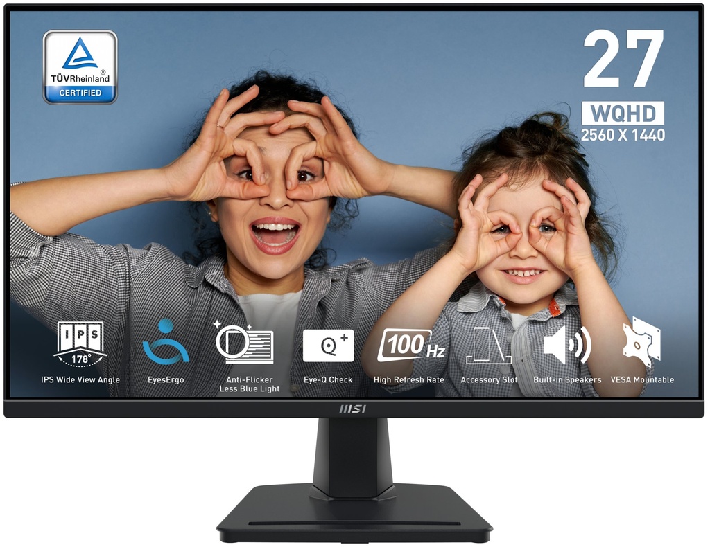 [9S6-3PC3CM-026] MSI Pro MP275Q computer monitor 68.6 cm (27") 2560 x 1440 pixels Wide Quad HD LED Black
