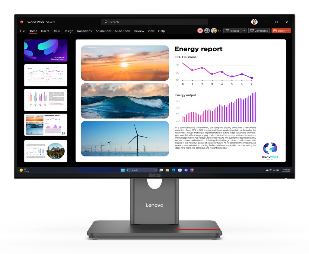 [64B2GAT1EU] Lenovo ThinkVision P24Q-40 computer monitor 60.5 cm (23.8") 2560 x 1440 pixels Quad HD LCD Black