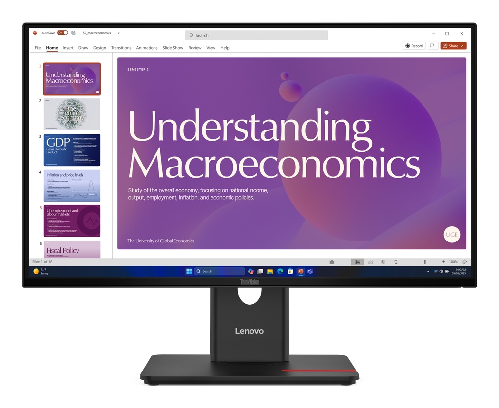 [64B9GAT1EU] Lenovo ThinkVision T24D-40 computer monitor 60.5 cm (23.8") 1920 x 1080 pixels Full HD LCD Black