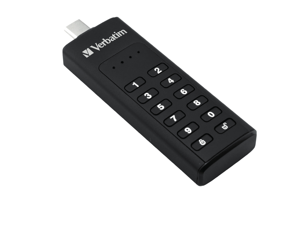 [49431V] Verbatim Keypad Secure - USB-C Drive with Password Protection and AES-256 HW encryption to protect your data - 64 GB - Black