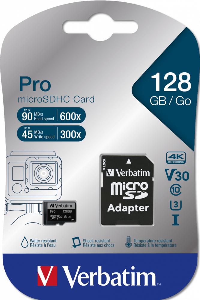 [47044] Verbatim Pro 128 GB MicroSDXC UHS-I Class 10