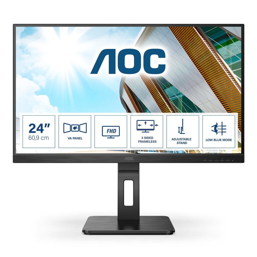 [24P2QM] AOC P2 24P2QM computer monitor 60.5 cm (23.8") 1920 x 1080 pixels Full HD LED Black