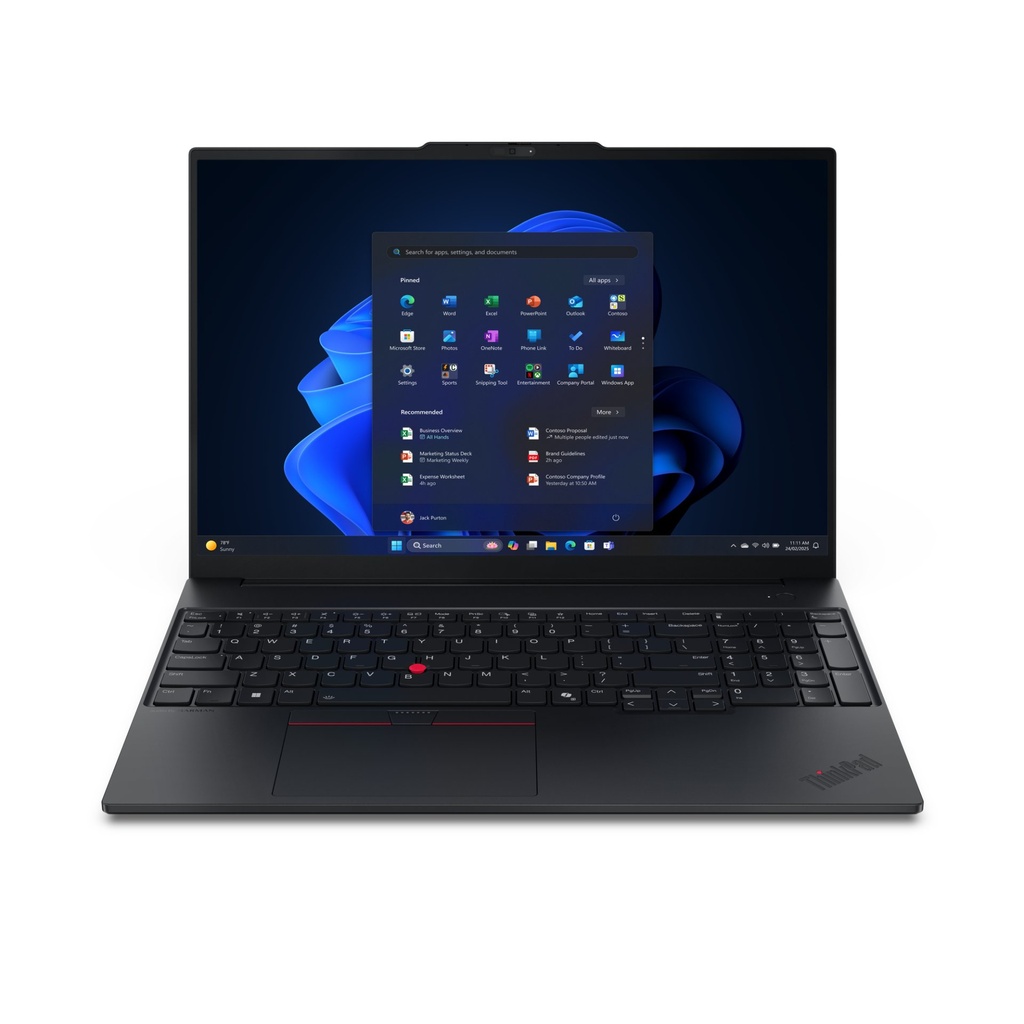 [21ST001TIX] Lenovo ThinkPad E16 Gen 3 (AMD) AMD Ryzen™ 7 250 Laptop 40.6 cm (16") WUXGA 16 GB DDR5-SDRAM 512 GB SSD Wi-Fi 6E (802.11ax) Windows 11 Pro Italian Black