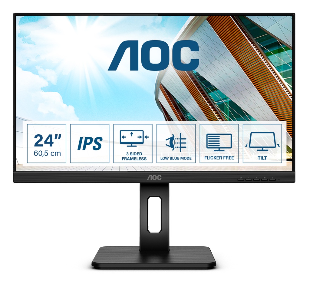 [24P2Q] AOC P2 24P2Q computer monitor 60.5 cm (23.8") 1920 x 1080 pixels Full HD LED Black