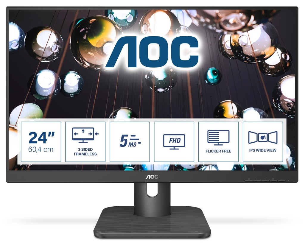 [24E1Q] AOC E1 24E1Q computer monitor 60.5 cm (23.8") 1920 x 1080 pixels Full HD LED Black