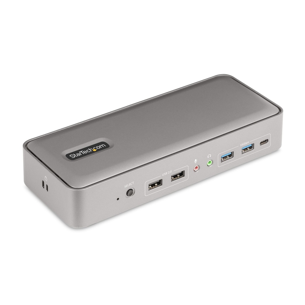 [129UE-USBC-KVM-DOCK] StarTech.com Dual-Laptop USB-C KVM Docking Station, Dual Monitor 4K 60Hz DisplayPort Dock, 5-Port USB Hub, GbE, 90W/45W Power Delivery to Two Laptops, Windows/Mac, 2-Host KVM Dock - TAA