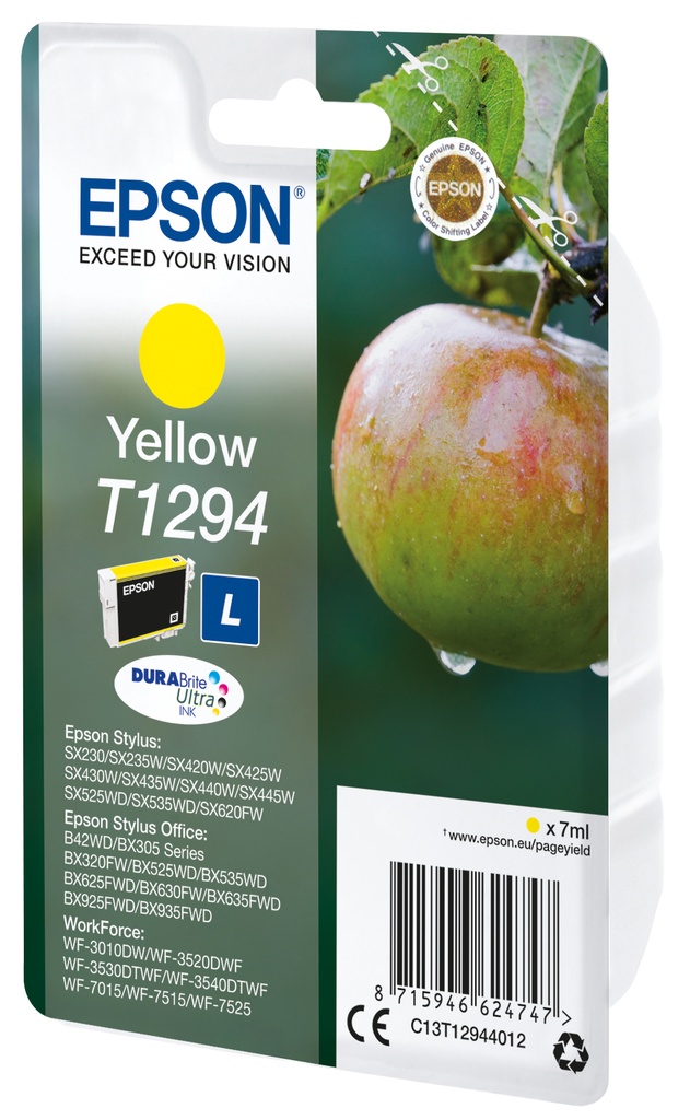 [C13T12944012] Epson Apple Singlepack Yellow T1294 DURABrite Ultra Ink